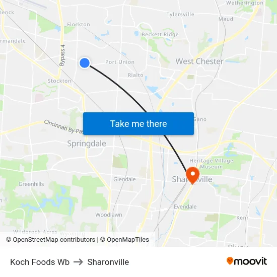 Koch Foods Wb to Sharonville map
