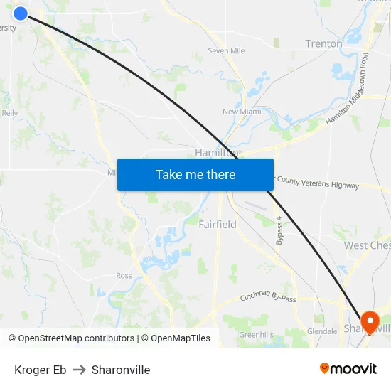 Kroger Eb to Sharonville map