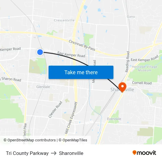 Tri County Parkway to Sharonville map
