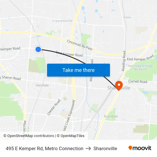 495 E Kemper Rd, Metro Connection to Sharonville map