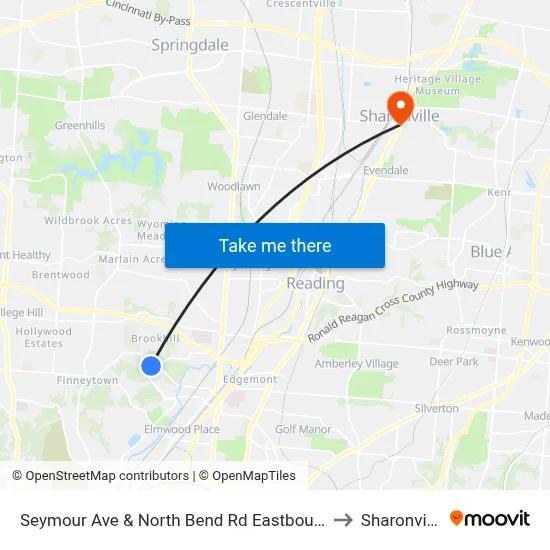 Seymour Ave & North Bend Rd Eastbound to Sharonville map