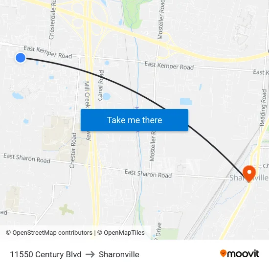 11550 Century Blvd to Sharonville map