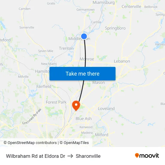 Wilbraham Rd at Eldora Dr to Sharonville map