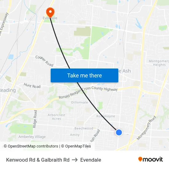 Kenwood Rd & Galbraith Rd to Evendale map