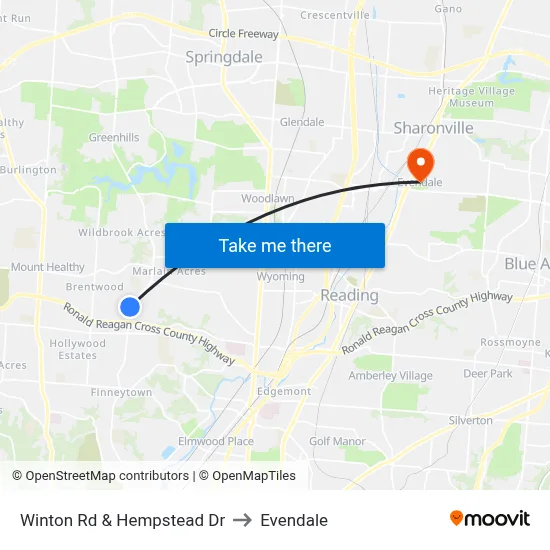 Winton Rd & Hempstead Dr to Evendale map