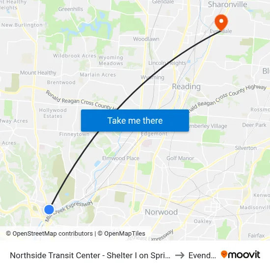 Northside Transit Center - Shelter I on Spring Grove to Evendale map