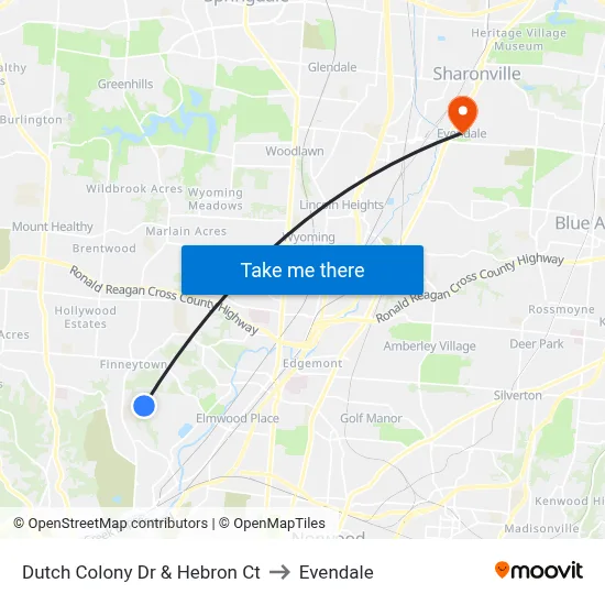 Dutch Colony Dr & Hebron Ct to Evendale map