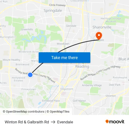 Winton Rd & Galbraith Rd to Evendale map