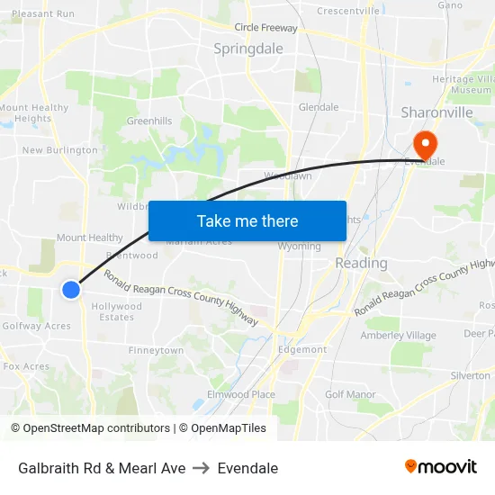 Galbraith Rd & Mearl Ave to Evendale map
