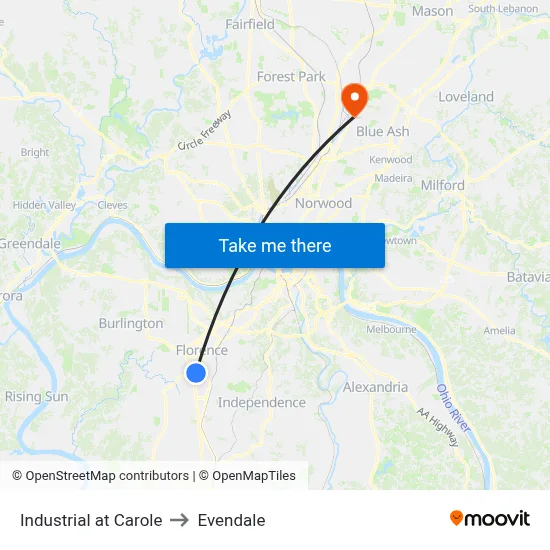 Industrial at Carole to Evendale map