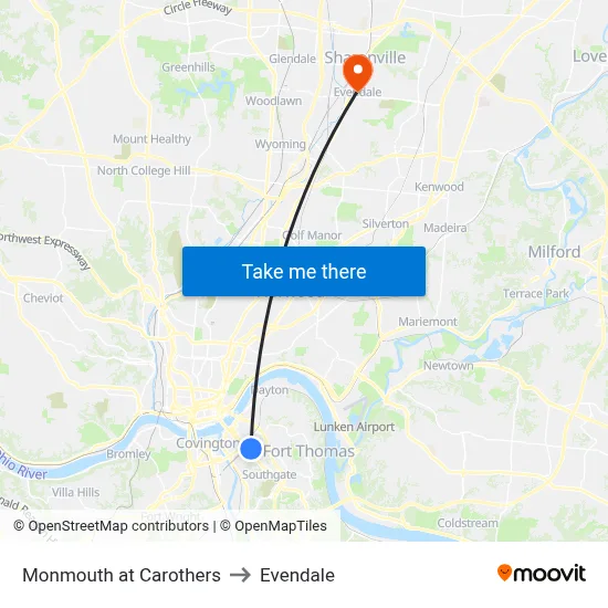Monmouth at Carothers to Evendale map