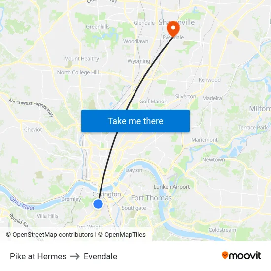 Pike at Hermes to Evendale map
