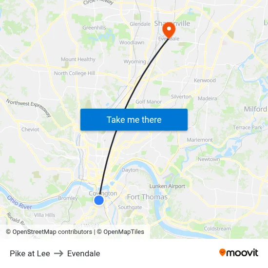 Pike at Lee to Evendale map