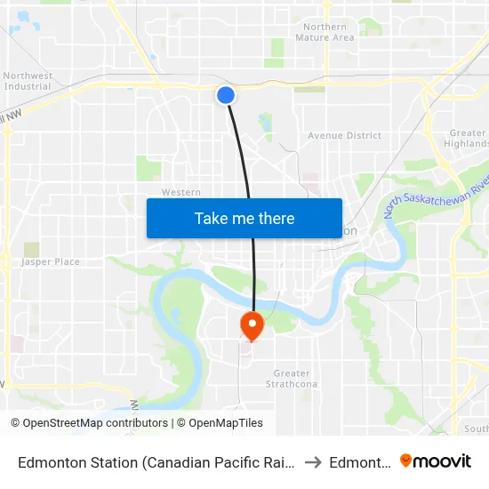 Edmonton Station (Canadian Pacific Railway) to Edmonton map