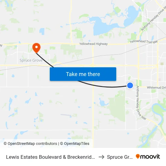 Lewis Estates Boulevard & Breckenridge Drive to Spruce Grove map