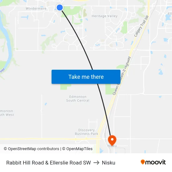 Rabbit Hill Road & Ellerslie Road SW to Nisku map