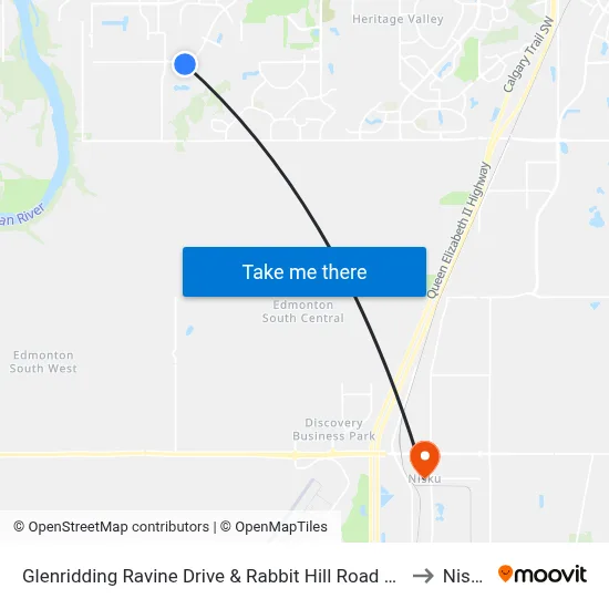 Glenridding Ravine Drive & Rabbit Hill Road SW to Nisku map