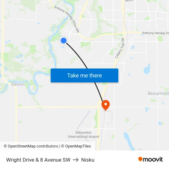 Wright Drive & 8 Avenue SW to Nisku map