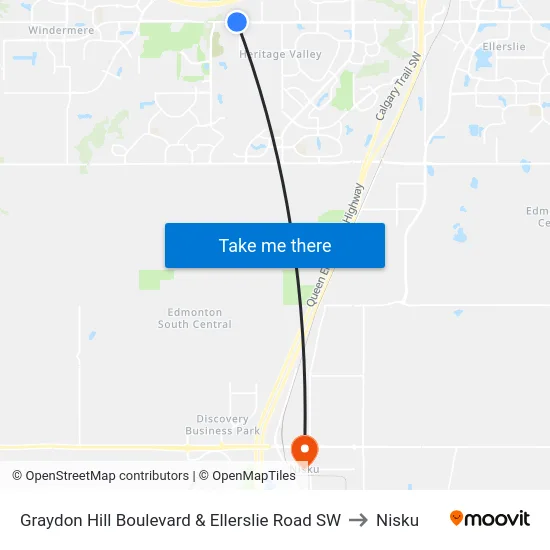 Graydon Hill Boulevard & Ellerslie Road SW to Nisku map