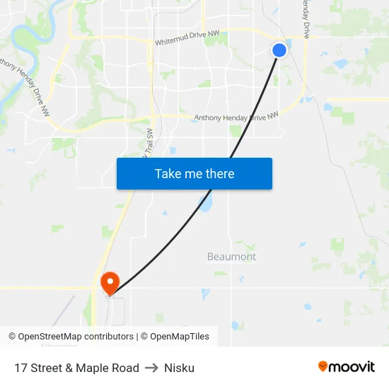 17 Street & Maple Road to Nisku map