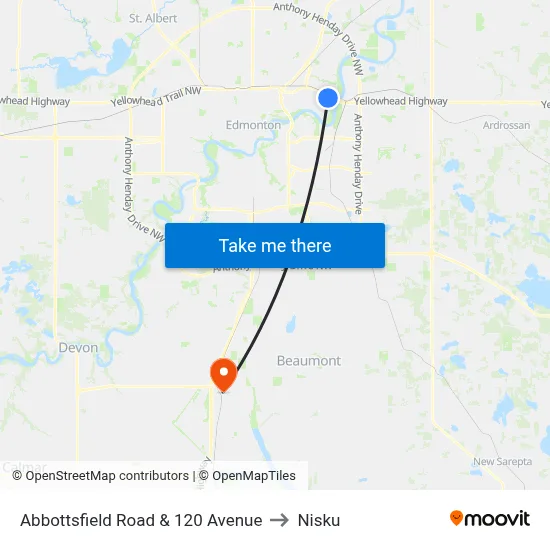 Abbottsfield Road & 120 Avenue to Nisku map