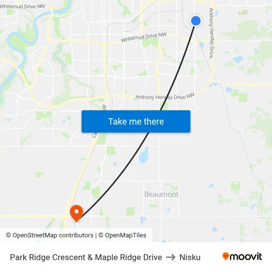 Park Ridge Crescent & Maple Ridge Drive to Nisku map