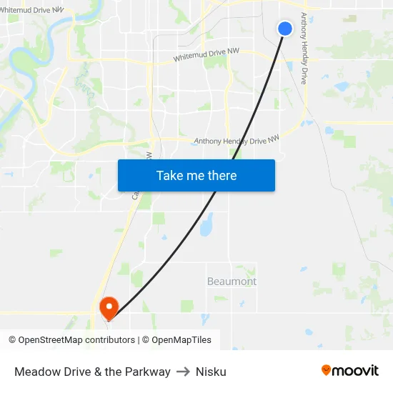 Meadow Drive & the Parkway to Nisku map