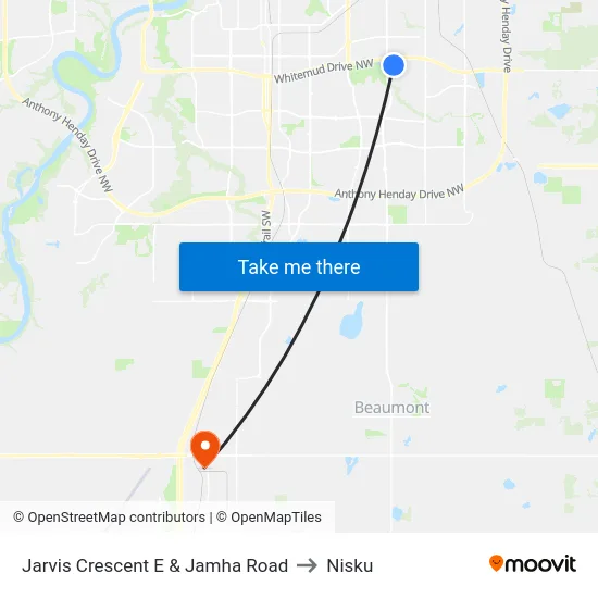 Jarvis Crescent E & Jamha Road to Nisku map