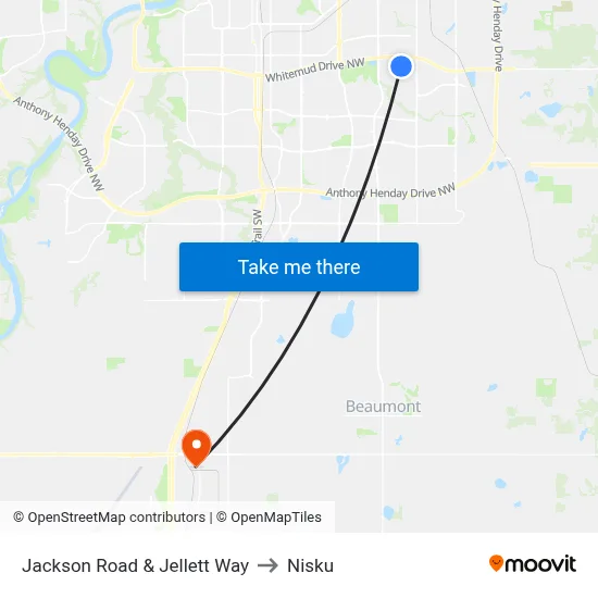 Jackson Road & Jellett Way to Nisku map