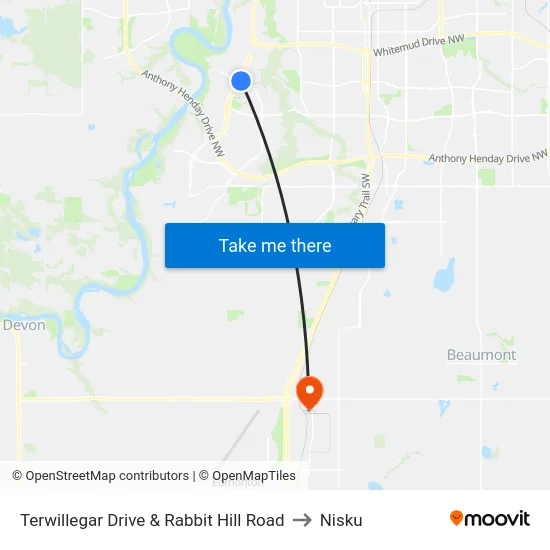Terwillegar Drive & Rabbit Hill Road to Nisku map