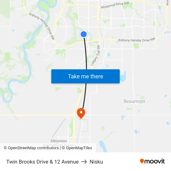 Twin Brooks Drive & 12 Avenue to Nisku map