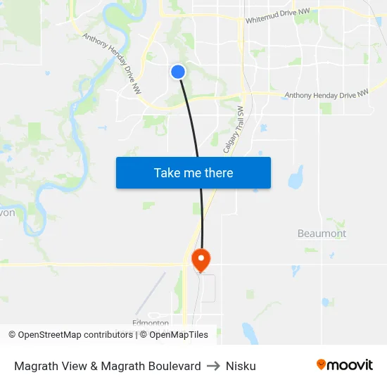 Magrath View & Magrath Boulevard to Nisku map