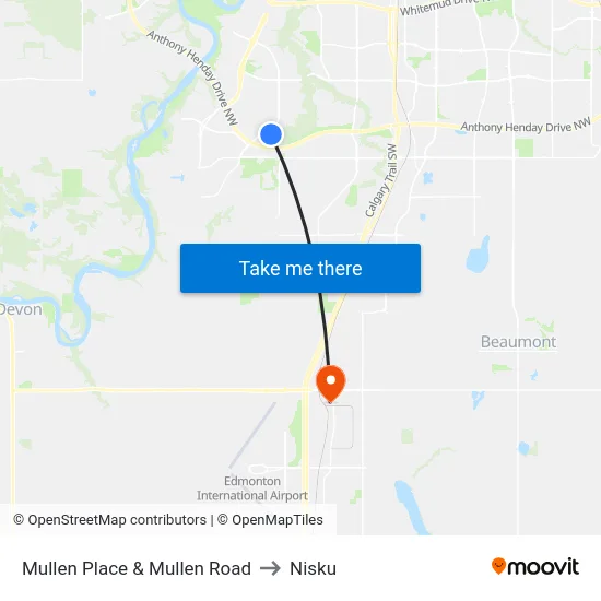 Mullen Place & Mullen Road to Nisku map