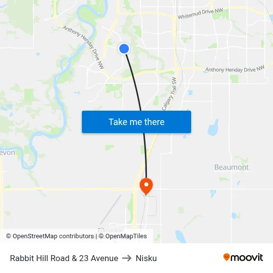 Rabbit Hill Road & 23 Avenue to Nisku map