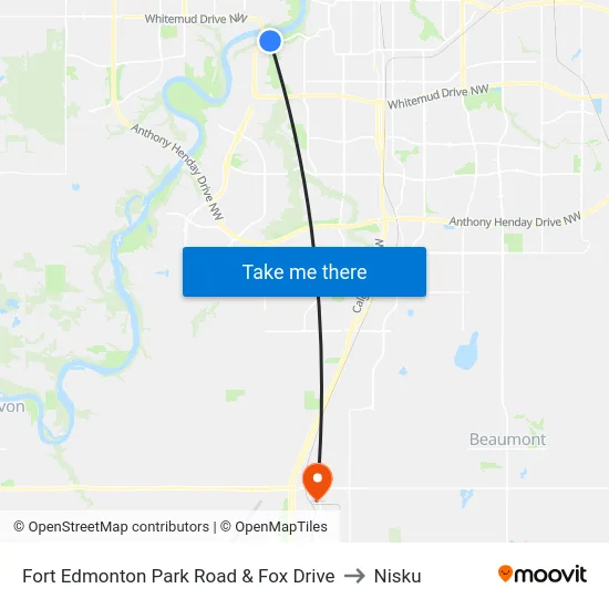 Fort Edmonton Park Road & Fox Drive to Nisku map