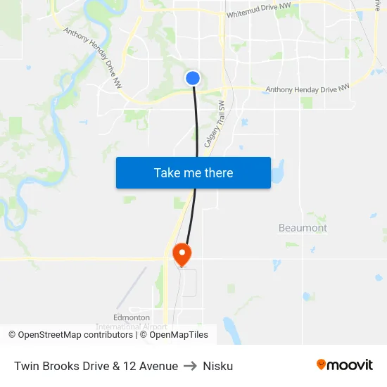 Twin Brooks Drive & 12 Avenue to Nisku map