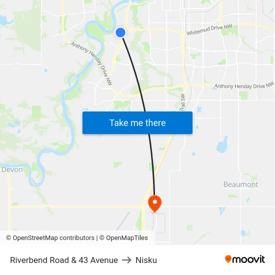 Riverbend Road & 43 Avenue to Nisku map