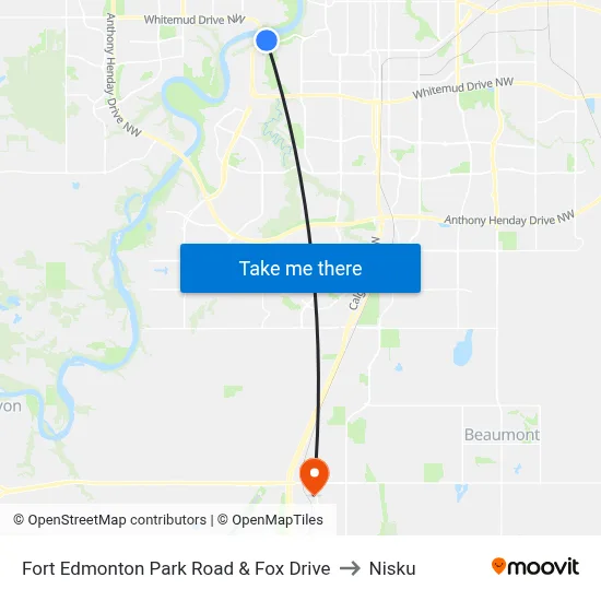 Fort Edmonton Park Road & Fox Drive to Nisku map