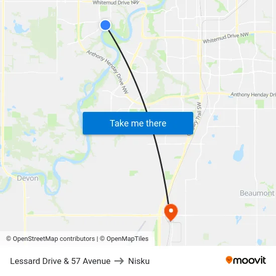 Lessard Drive & 57 Avenue to Nisku map