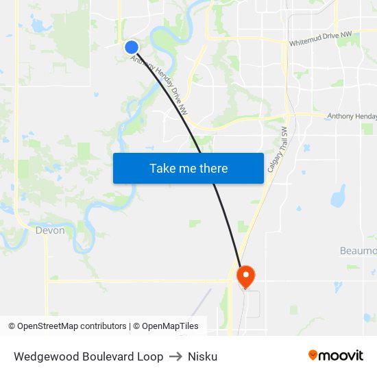 Wedgewood Boulevard Loop to Nisku map