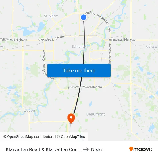Klarvatten Road & Klarvatten Court to Nisku map
