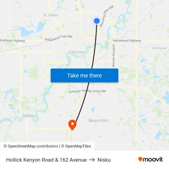 Hollick Kenyon Road & 162 Avenue to Nisku map