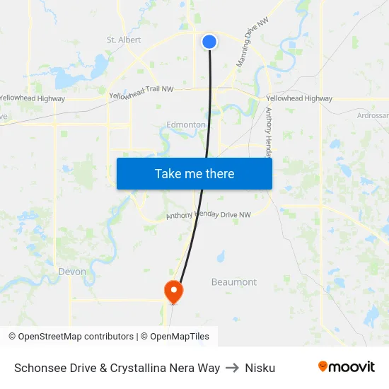Schonsee Drive & Crystallina Nera Way to Nisku map
