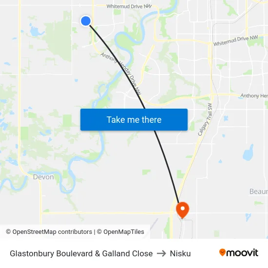 Glastonbury Boulevard & Galland Close to Nisku map