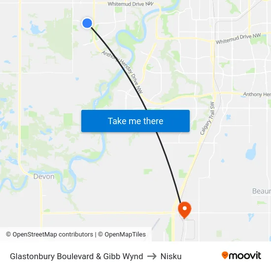 Glastonbury Boulevard & Gibb Wynd to Nisku map