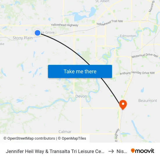 Jennifer Heil Way & Transalta Tri Leisure Centre to Nisku map