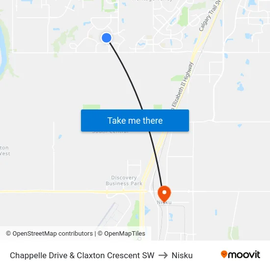 Chappelle Drive & Claxton Crescent SW to Nisku map