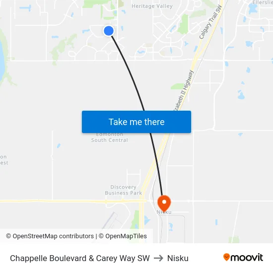 Chappelle Boulevard & Carey Way  SW to Nisku map