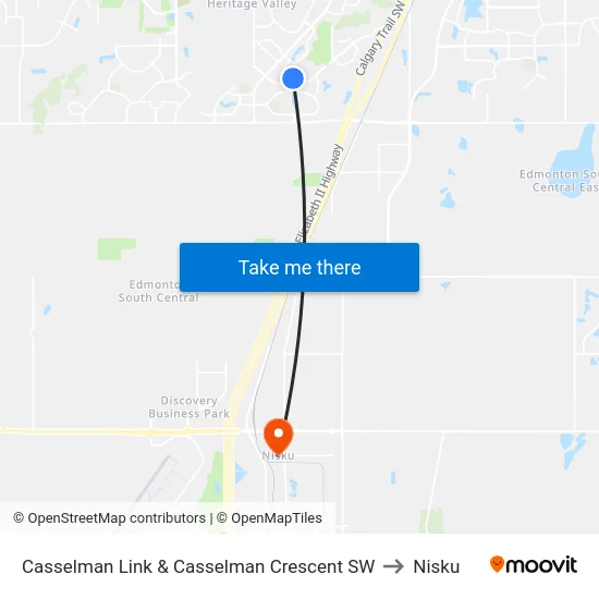 Casselman Link & Casselman Crescent SW to Nisku map