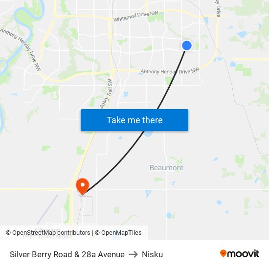 Silver Berry Road & 28a Avenue to Nisku map